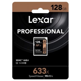 Lexar Professional Scheda di Memoria SD XC da 128 GB, 633x, UHS-1, Classe 10 U1, Nero 