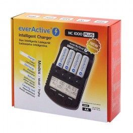 EverActive Nc 1000 Plus Caricatore Batterie AAA R03, AA R6, Ni-MH/Ni-Cd