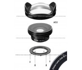 Inon Lens Kit UWL-95 S M52 + Inon Dome Lens Unit III A (Acrilico)