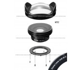 Inon Lens Kit UWL-95 C24 M52 + Inon Dome Lens Unit III G (Cristallo Ottico)