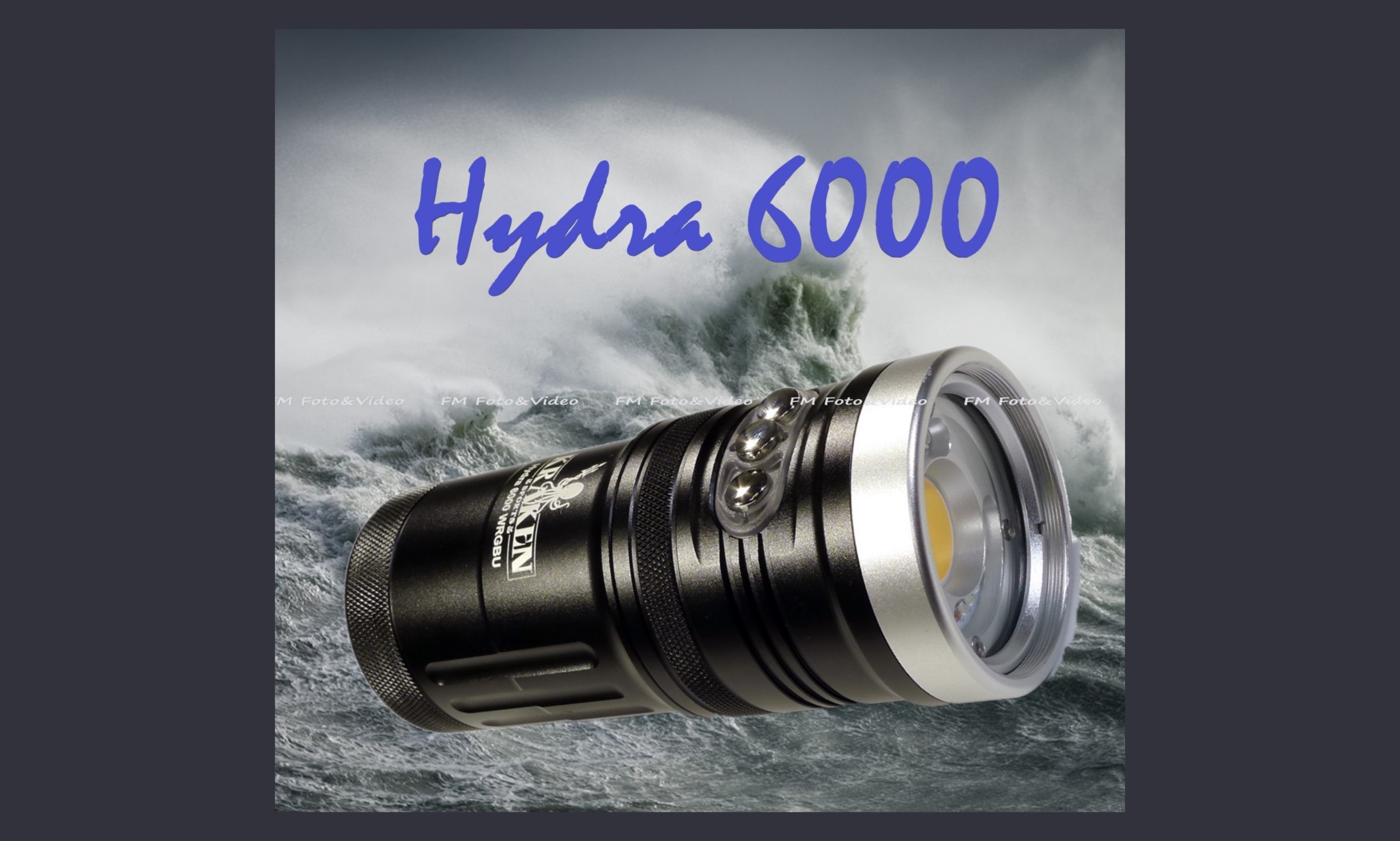 Kraken Sports Hydra 6000 WRGBU Illuminatore Subacqueo